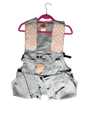 Men's Gray Hunting Utility Vest with Quilted Shoulder Panels